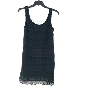 J. Crew Dress Size 6 Eyelet Crochet Tank Lined Black Dress New With Tag